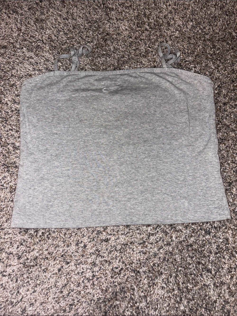 Nike Gray Ribbed Camisole with Tie Straps